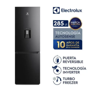 ERBA29V2HVB - Refrigeradora No Frost, Bottom Freezer, Inverter 283L Negra Electrolux