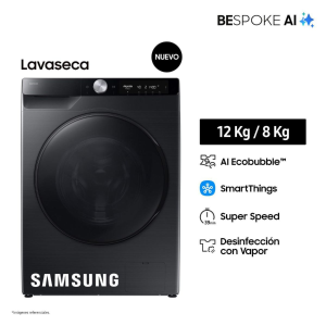 WD12FG6B34BBPE - Lavaseca Bespoke AI 12kg/8kg Negro Samsung