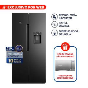 ERS45F2P5EB - Refrigeradora Side By Side  419L Negro Electrolux