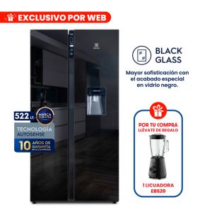 ERSB54N2WXB - Refrigeradora Side By Side  522Lts No Frost Inverter,  Negro, Electrolux