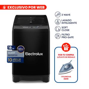 EWIP18F2XSWB - Lavadora Inverter 18.5Kg Negro Electrolux
