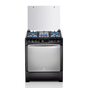 NIZA ZAFIRO - Cocina De Pie 1 Horno, Parrillas Hierro Fundido, Grill, Triple Llama, 5 Hornillas Negro 32 Indurama