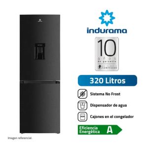 RI-639DN - Refrigeradora Negra 320Lt con Dispensador Indurama