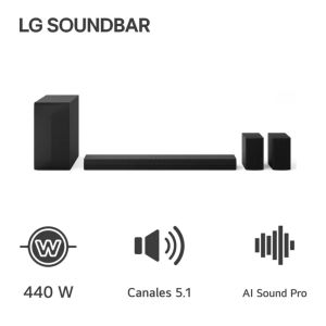 S60TR - Barra De Sonido 440W 5.1ch Rear Speakers incluidos LG
