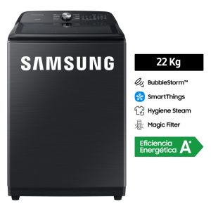 WA22A8377GV/PE - Lavadora Bubblestorm con SmartThings Negro 22Kg Samsung
